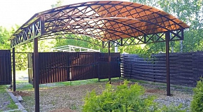 Навес для двух автомобилей 8*6*2,2 м из поликарбоната