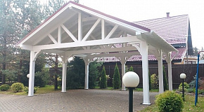 Навес для двух автомобилей 6*6*3 м из бруса