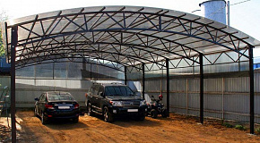 Навес для двух автомобилей 6*6*3 м из поликарбоната